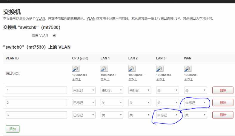 OpenWrt路由器划分vlan设置