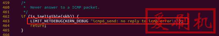 icmpv6_send: no reply to icmp error