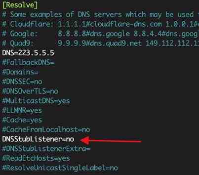 DNSStubListener=yes